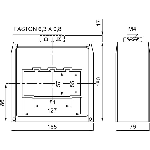 TAT1272K0X05XXK трансформатор струму 127х55 2000/5а (0,5=50VA) Uізол 1,2 kV