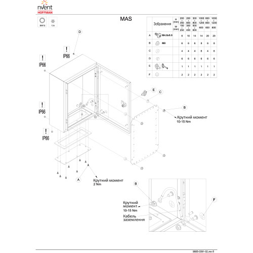 MAS0604030R5 навісна шафа 600х400х300 з монтажною платою