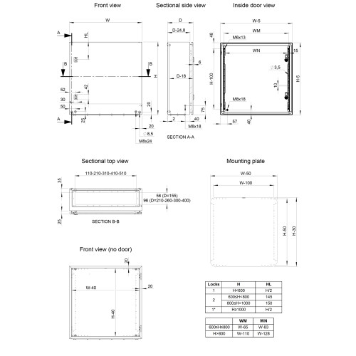 MAS0604030R5 навісна шафа 600х400х300 з монтажною платою