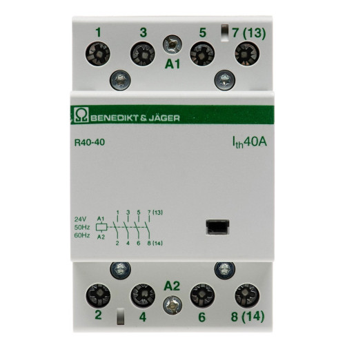 R40-40 24, 24V 50/60Hz модульний контактор