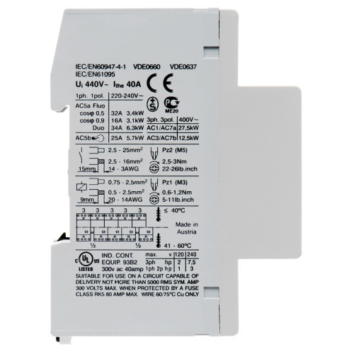 R40-40 24, 24V 50/60Hz модульний контактор