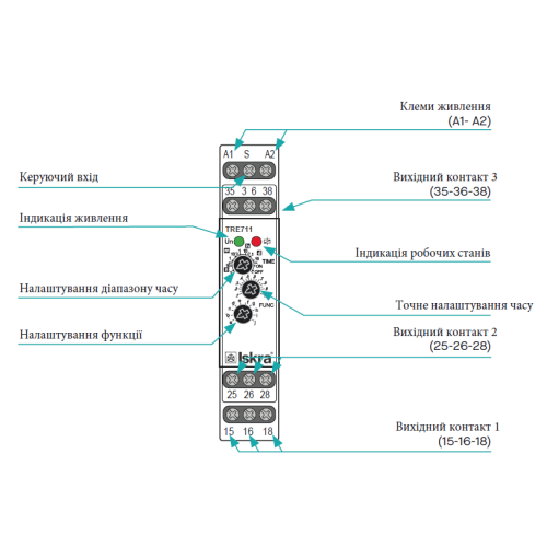 786053058000 реле часу TRE 711 UNI 16а/ас1 1 перекидний контакт 12-240 V AC/DC