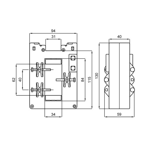 TAT0841K0X05 трансформатор струму 84х34 1000/5а (0,5=15VA)
