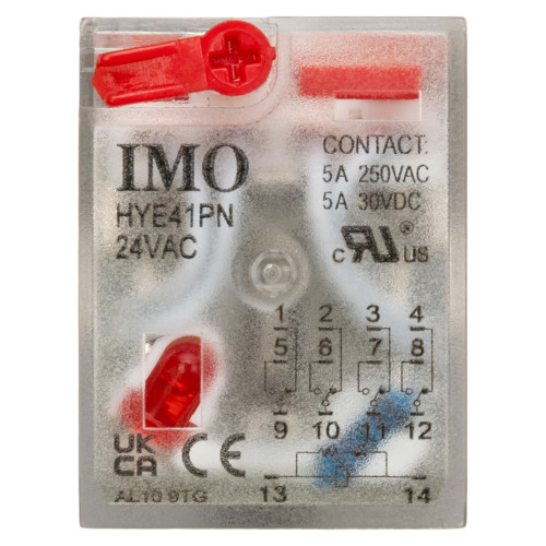 HYE41PN24AC проміжне реле 4PCO, 5A, 24VаC, LED\тест