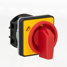 Кулачковий перемикач GC 40A 1P схема 90 (0-1) жовто-червоний
