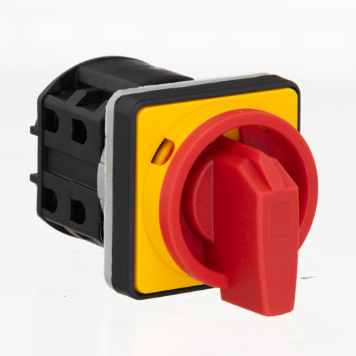 Кулачковий перемикач GC 63A 3P схема 10 (0-1) жовто-червоний